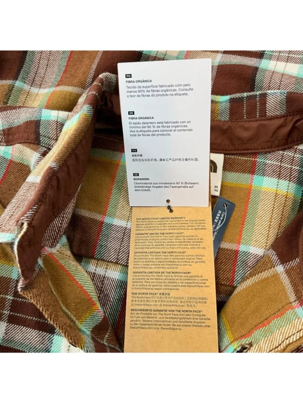 The North Face Arroyo Flannel Shirt Mens XL Brown Plaid Long Sleeve Outdoor